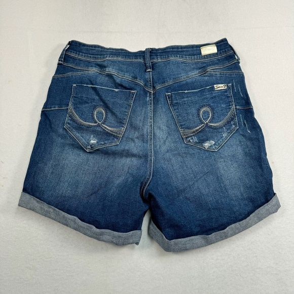 Seven 7 Booty Shaper Mom Short Womens Size 14W Medium Blue High Rise - Picture 2 of 11
